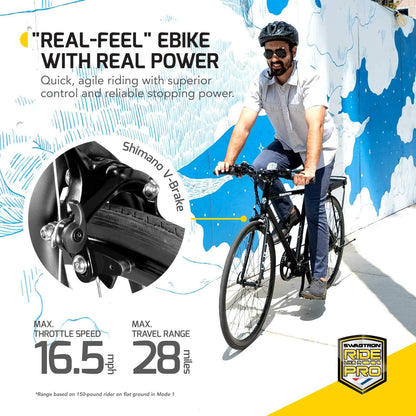 Elektrický bicykel Swagtron Swagcycle EB-12 City Commuter s odnímateľnou batériou, 29 palcov, čierny, kolesá 700c, 7 rýchlostí Shimano